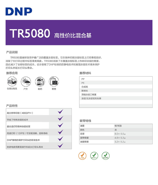 DNP TR5080混合基碳帶